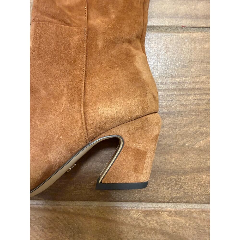 Sam Edelman Sulema Knee High Block Heel Suede Boot Nutmeg Chestnut Brown 5 NWOB - Picture 3 of 6